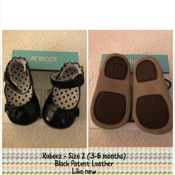 Robeez Mary Jane style Infant Black Patent Leather dress shoe-Size 2 (3-6 mo) - Picture 4 of 15